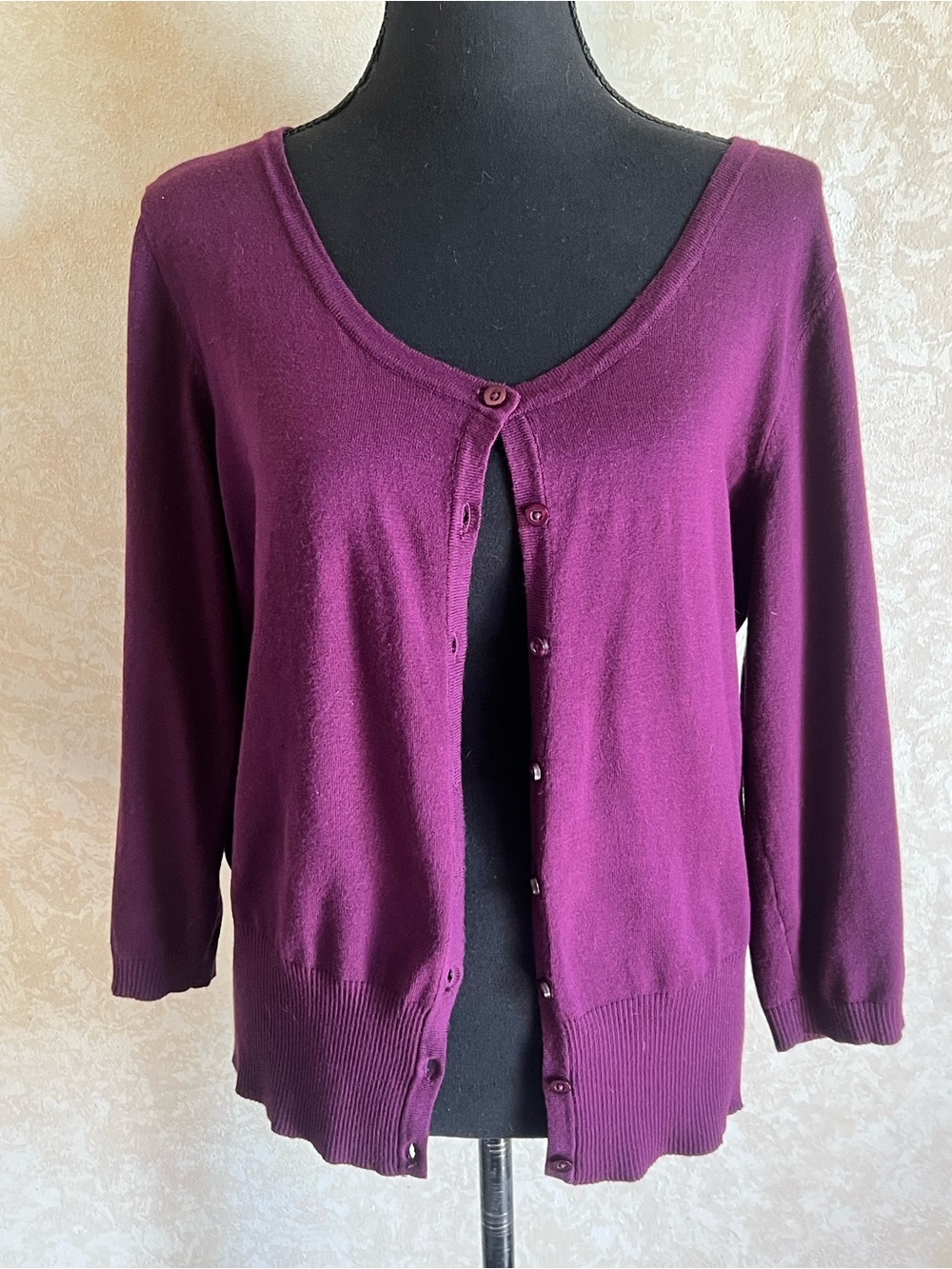 Maurices Plum Button-Up Lightweight Cardigan